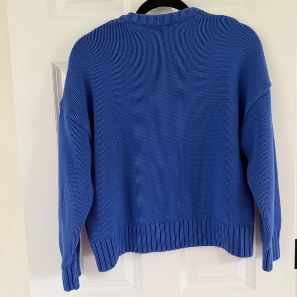 GAP Women's 100% Cotton Relaxed Crew Neck Sweater in Dazzling Blue - Picture 4 of 6